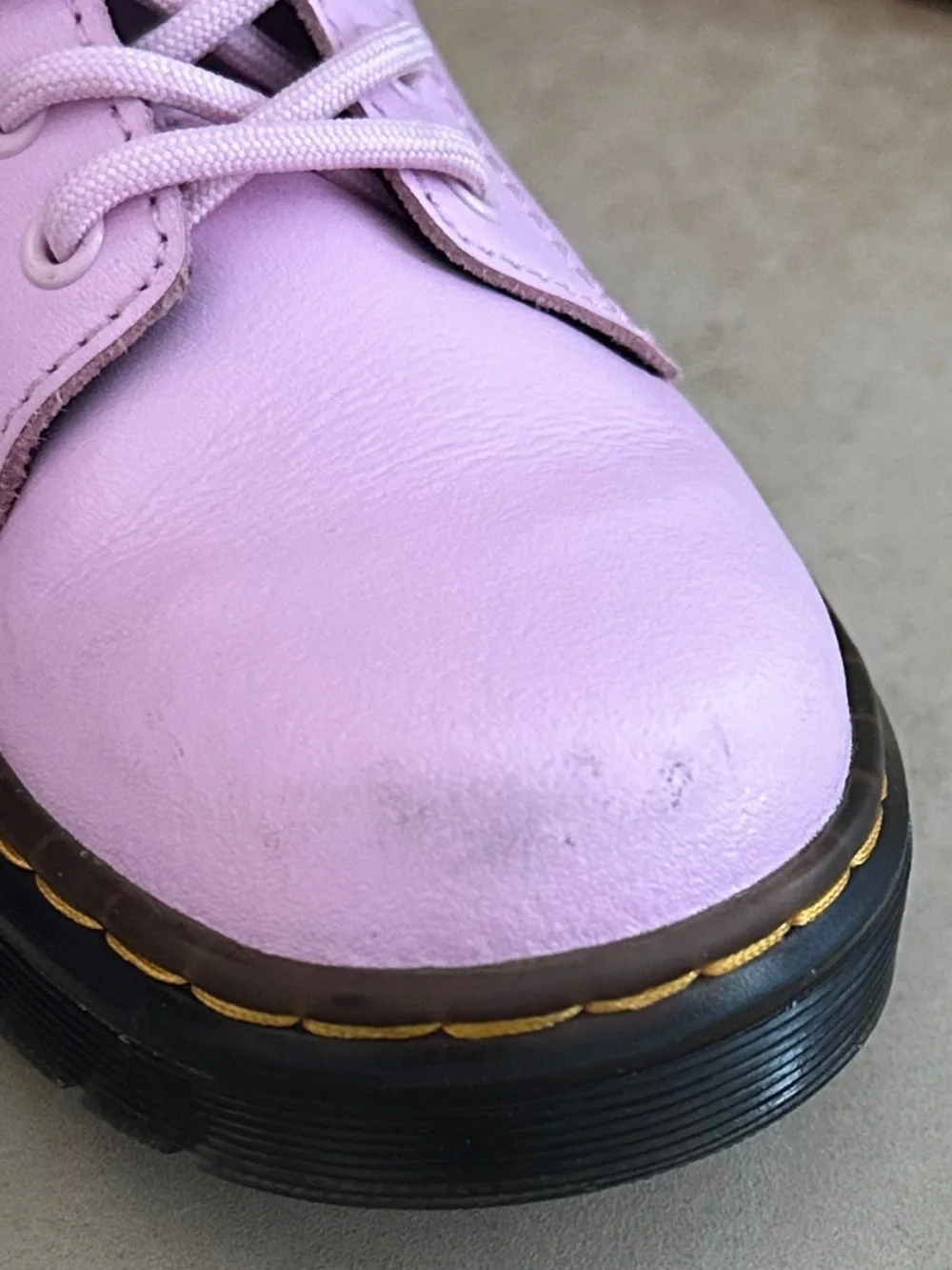 Dr. Martens Zavala J Leather Combat Boots Pale Pink Girls Size 13 Edgy Fun